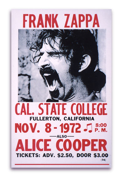 Retro Style Metal Sign Frank Zappa in Concert w/ Alice Cooper 1972